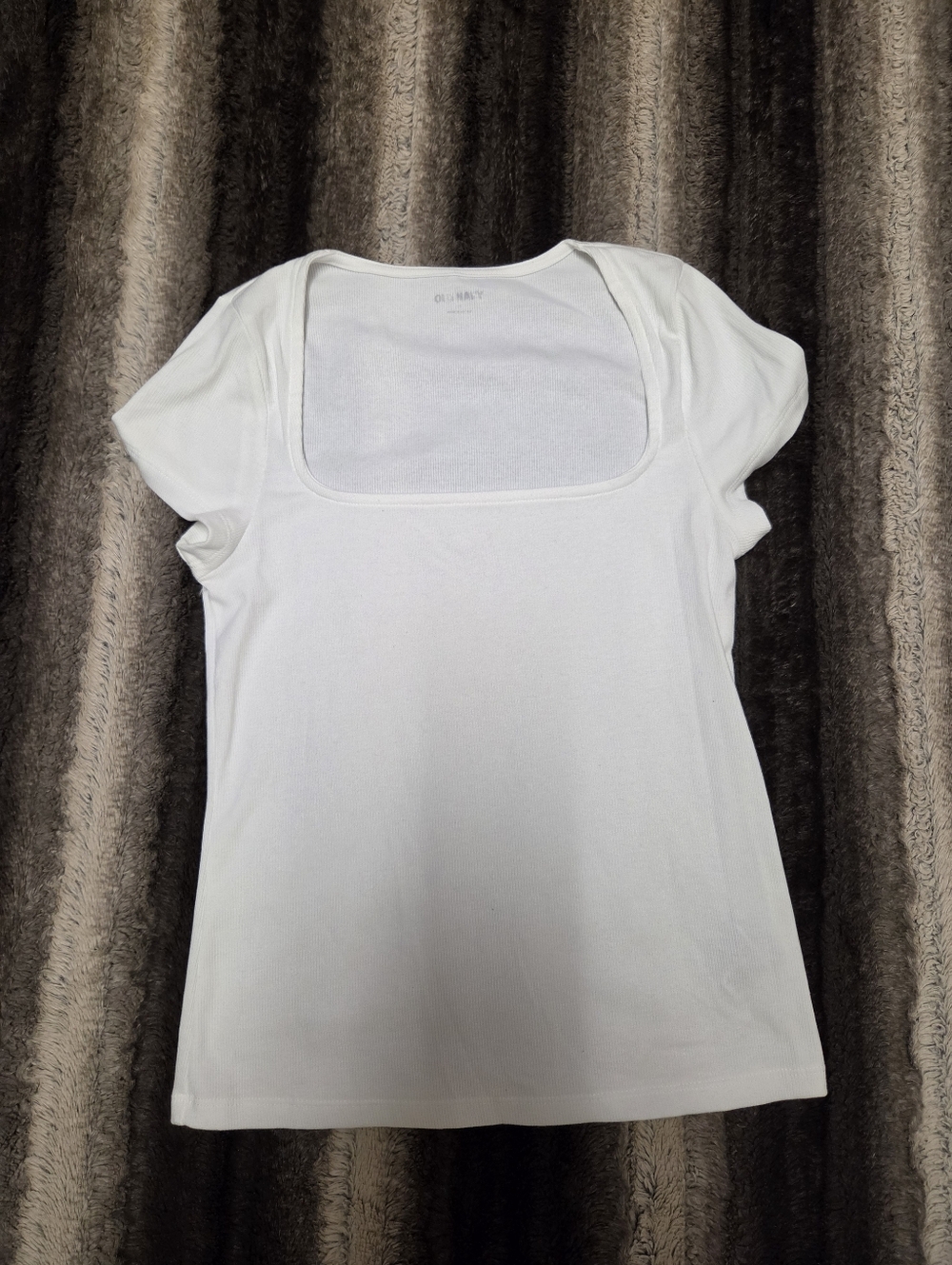 Old Navy White Square-Neck Short Sleeve Top SIZE M